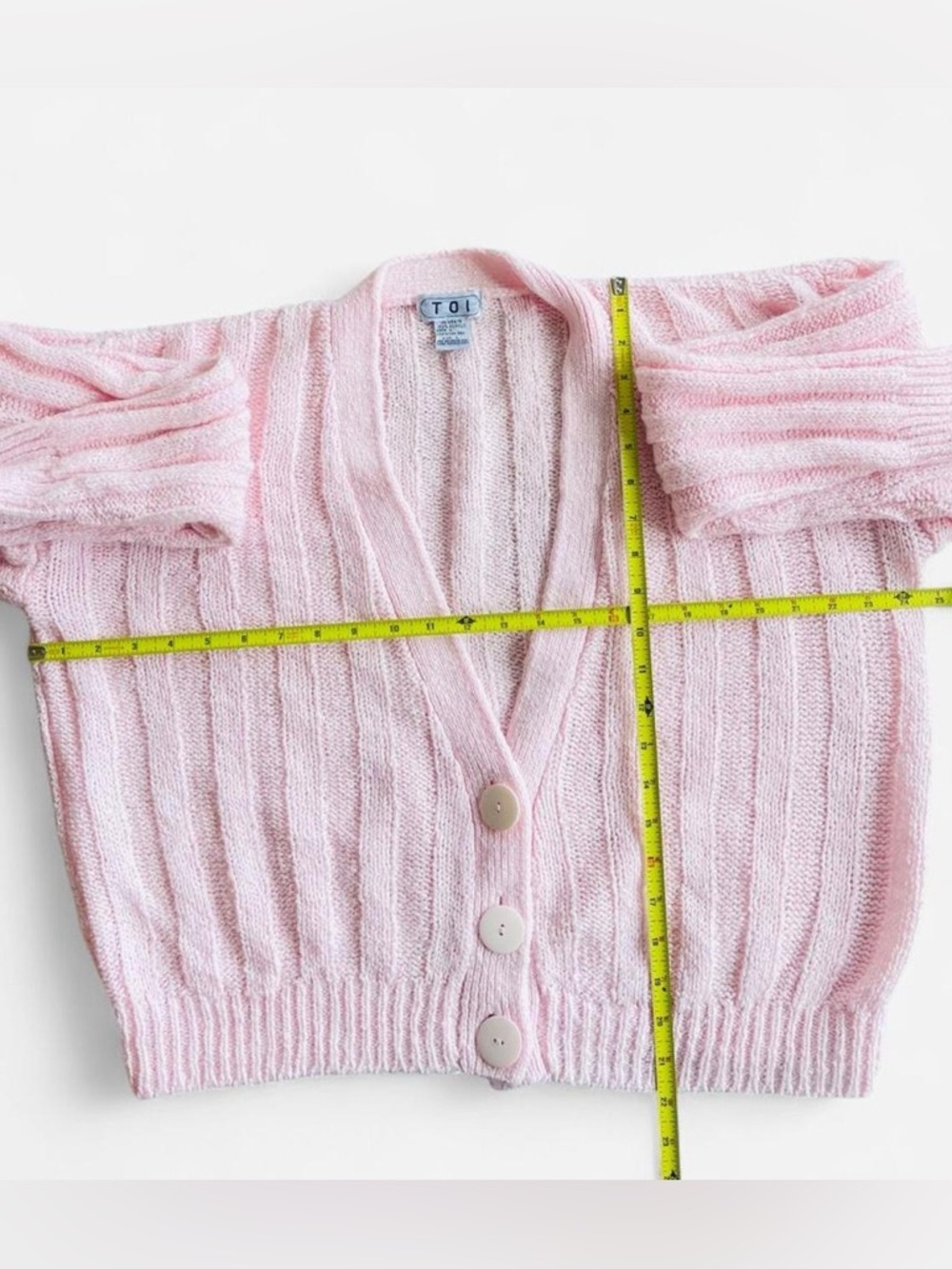 Vintage Pink Cardigan Cozy Knit Soft Girl Balletcore Sweater Cottagecore Granny - Picture 5 of 6